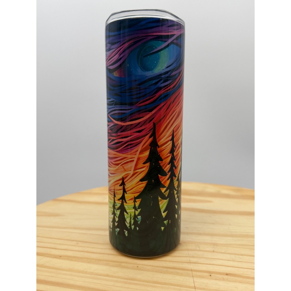 Tumbler Unisex 20oz Multicolor Excellent Rainbow Forest Skinny‎ Cup